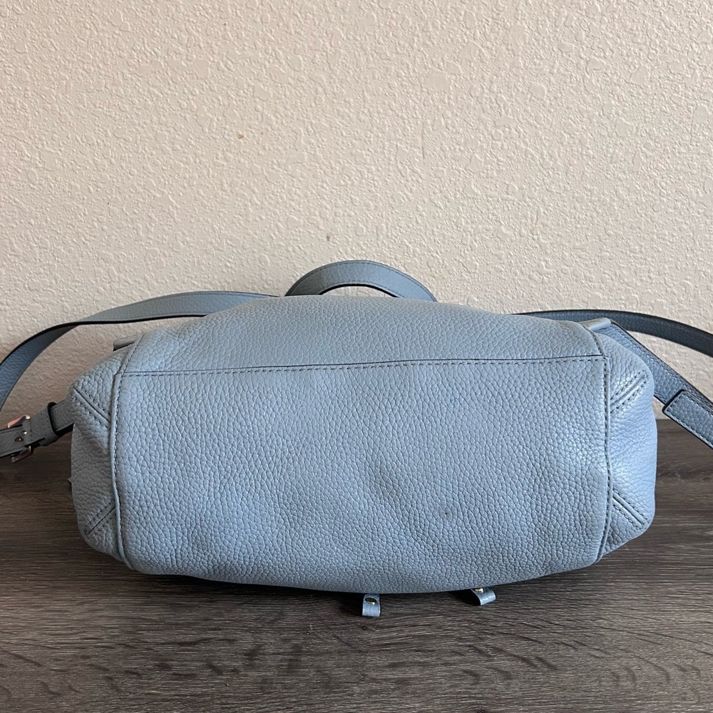 Gold Studded | Drawstring Flap Backpack | Pale Blue - Picture 15 of 17